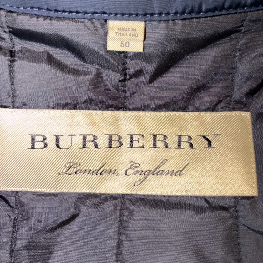 Burberry Men's Navy Blue Trench Coat Classic Luxury Raincoat Size 40 - Picture 9 of 10